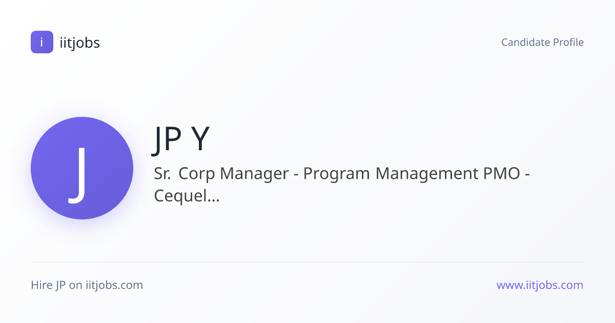 JP Y — Sr. Corp Manager - Program Management PMO - CequelIII/Suddenlink ...